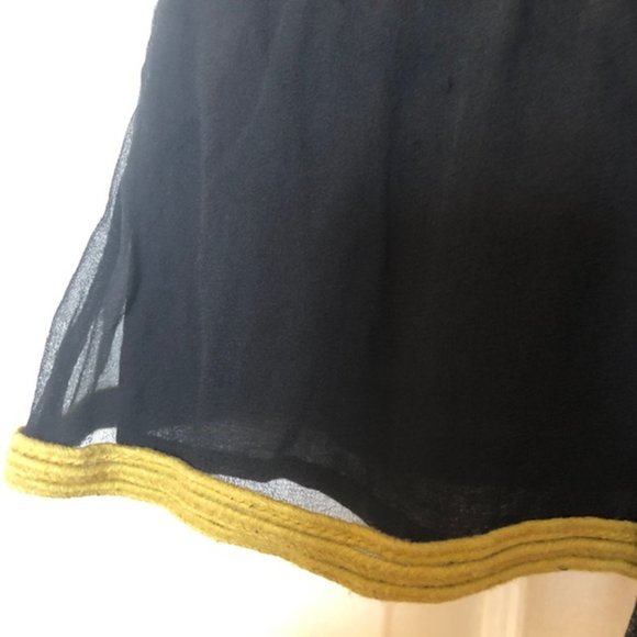 Sass & Bide 100% Silk Sleeveless Top, Black w/ Charteuse Accents- Sz 0 - EUC - Picture 3 of 7